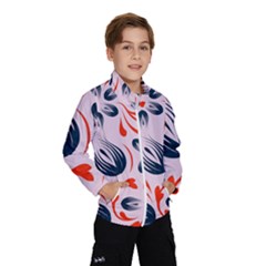 Folk Flowers Pattern Floral Surface Design Seamless Pattern Kids  Windbreaker