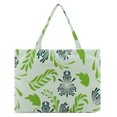 Folk Flowers Pattern Floral Surface Design Seamless Pattern Zipper Medium Tote Bag by Eskimos