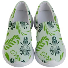 Folk Flowers Pattern Floral Surface Design Seamless Pattern Kids Lightweight Slip Ons by Eskimos