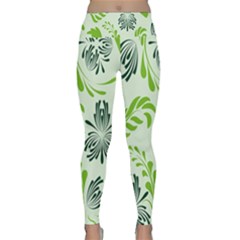 Folk Flowers Pattern Floral Surface Design Seamless Pattern Lightweight Velour Classic Yoga Leggings by Eskimos