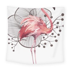 Watercolor Flamingo Square Tapestry (large)