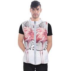 Watercolor Flamingo Men s Puffer Vest