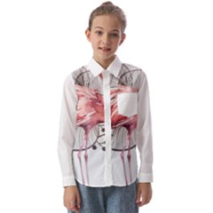 Watercolor Flamingo Kids  Long Sleeve Shirt by webstylecreations