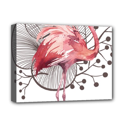 Watercolor Flamingo Deluxe Canvas 16  X 12  (stretched) 