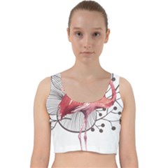 Watercolor Flamingo Velvet Racer Back Crop Top