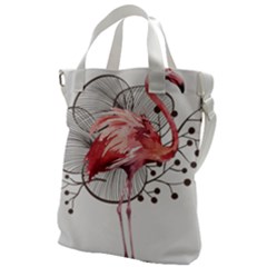 Watercolor Flamingo Canvas Messenger Bag