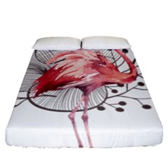 Watercolor Flamingo Fitted Sheet (california King Size)