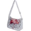 Watercolor Flamingo Zip Up Shoulder Bag View2