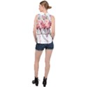 Watercolor Flamingo High Neck Satin Top View2