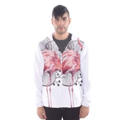 Watercolor Flamingo Men s Hooded Windbreaker