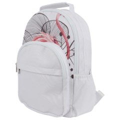 Watercolor Flamingo Rounded Multi Pocket Backpack by webstylecreations