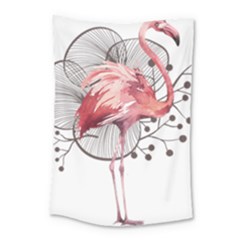 Watercolor Flamingo Small Tapestry