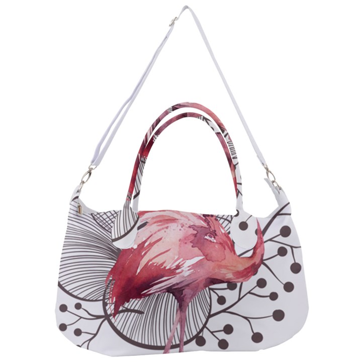 Watercolor Flamingo Removal Strap Handbag