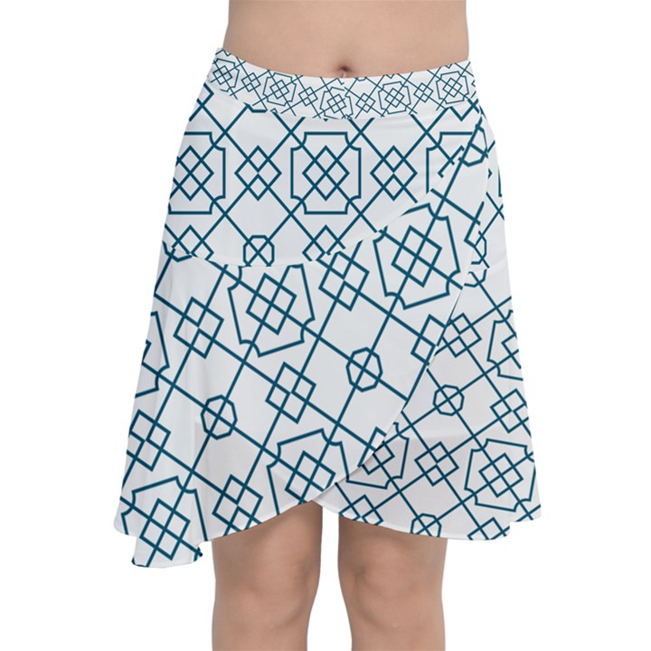 Arabic Vector Seamless Pattern Chiffon Wrap Front Skirt