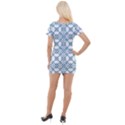 Arabic Vector Seamless Pattern Short Sleeve Asymmetric Mini Dress View2