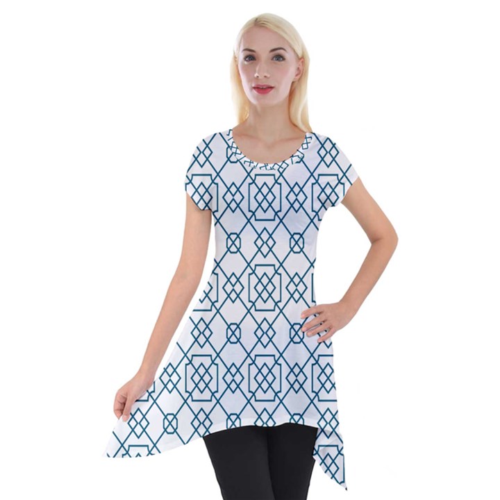 Arabic Vector Seamless Pattern Short Sleeve Side Drop Tunic