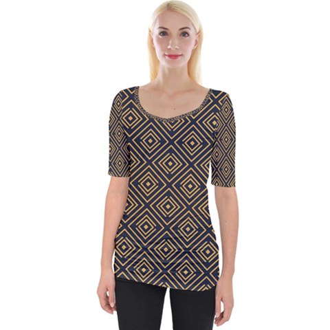 Art Deco Vector Pattern Wide Neckline Tee by webstylecreations