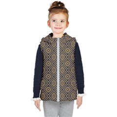 Art Deco Vector Pattern Kids  Hooded Puffer Vest by webstylecreations