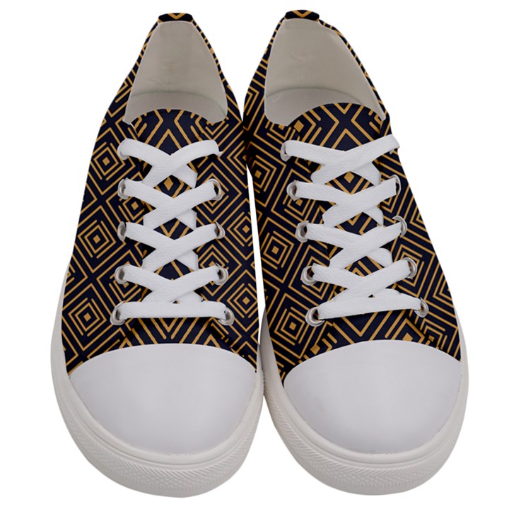 Art deco vector pattern Women s Low Top Canvas Sneakers