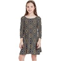 Art deco vector pattern Kids  Quarter Sleeve Skater Dress View1