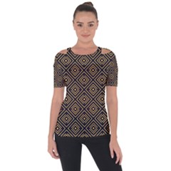 Art Deco Vector Pattern Shoulder Cut Out Short Sleeve Top by webstylecreations