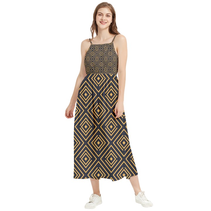 Art deco vector pattern Boho Sleeveless Summer Dress