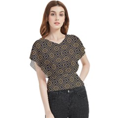 Art Deco Vector Pattern Butterfly Chiffon Blouse