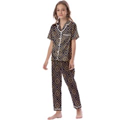 Art Deco Vector Pattern Kids  Satin Short Sleeve Pajamas Set by webstylecreations