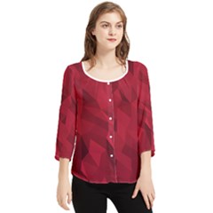 Amaranth Chiffon Quarter Sleeve Blouse