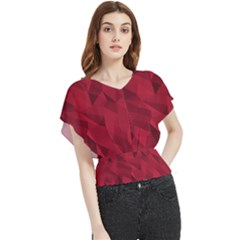 Amaranth Butterfly Chiffon Blouse