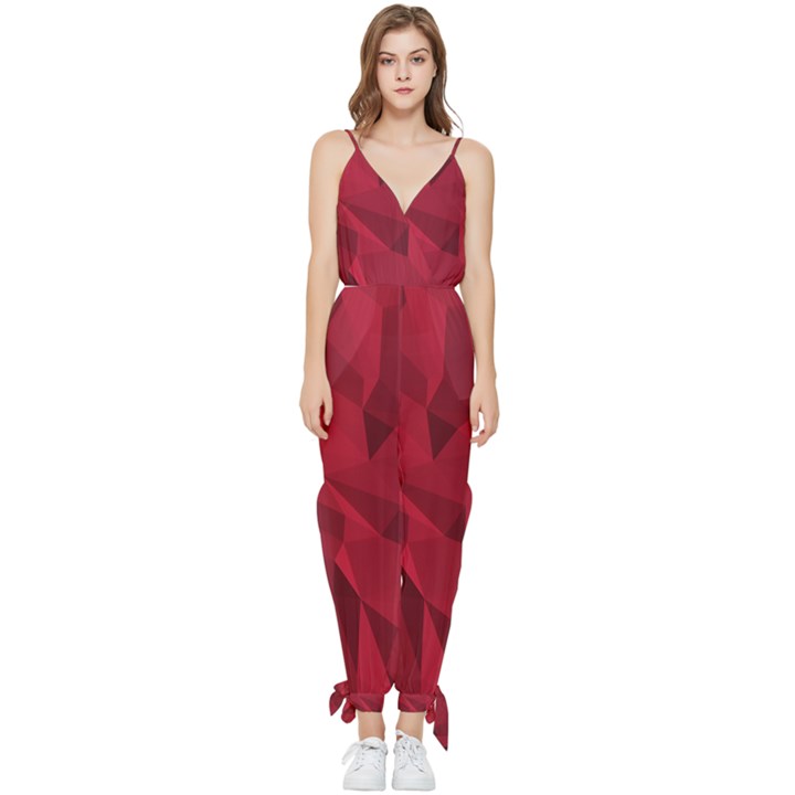 Amaranth Sleeveless Tie Ankle Jumpsuit