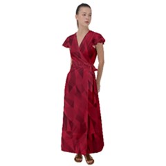 Amaranth Flutter Sleeve Maxi Dress by webstylecreations