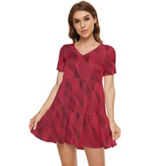 Amaranth Tiered Short Sleeve Mini Dress