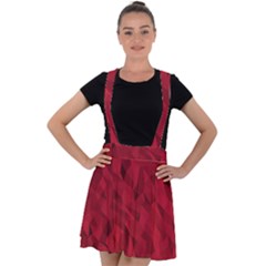 Amaranth Velvet Suspender Skater Skirt