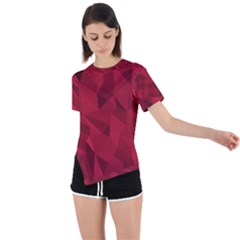 Amaranth Asymmetrical Short Sleeve Sports Tee