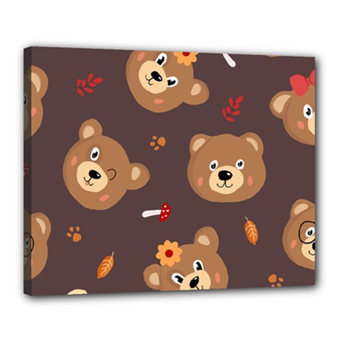 Bears-vector-free-seamless-pattern1 Canvas 20  X 16  (stretched)