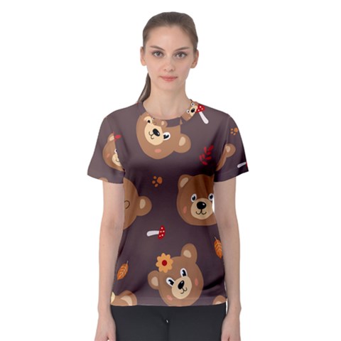 Bears-vector-free-seamless-pattern1 Women s Sport Mesh Tee by webstylecreations