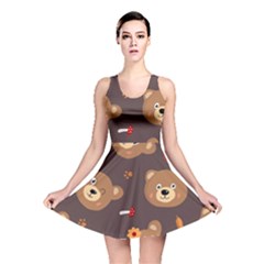 Bears-vector-free-seamless-pattern1 Reversible Skater Dress by webstylecreations