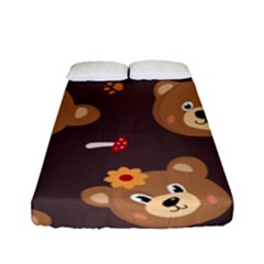 Bears-vector-free-seamless-pattern1 Fitted Sheet (full/ Double Size)