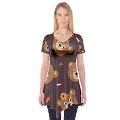 Bears-vector-free-seamless-pattern1 Short Sleeve Tunic 