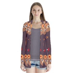 Bears-vector-free-seamless-pattern1 Drape Collar Cardigan