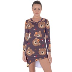 Bears-vector-free-seamless-pattern1 Asymmetric Cut-out Shift Dress by webstylecreations