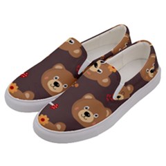 Bears-vector-free-seamless-pattern1 Men s Canvas Slip Ons by webstylecreations