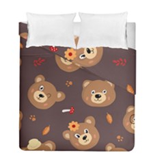 Bears-vector-free-seamless-pattern1 Duvet Cover Double Side (full/ Double Size) by webstylecreations