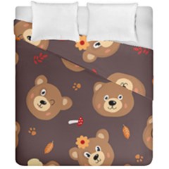 Bears-vector-free-seamless-pattern1 Duvet Cover Double Side (california King Size) by webstylecreations