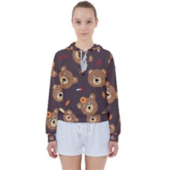 Bears-vector-free-seamless-pattern1 Women s Tie Up Sweat by webstylecreations