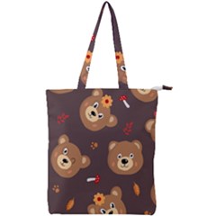 Bears-vector-free-seamless-pattern1 Double Zip Up Tote Bag by webstylecreations