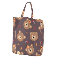 Bears-vector-free-seamless-pattern1 Giant Grocery Tote by webstylecreations