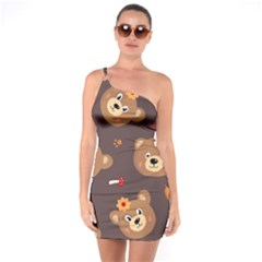 Bears-vector-free-seamless-pattern1 One Soulder Bodycon Dress by webstylecreations