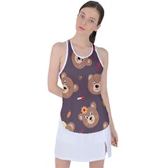 Bears-vector-free-seamless-pattern1 Racer Back Mesh Tank Top by webstylecreations